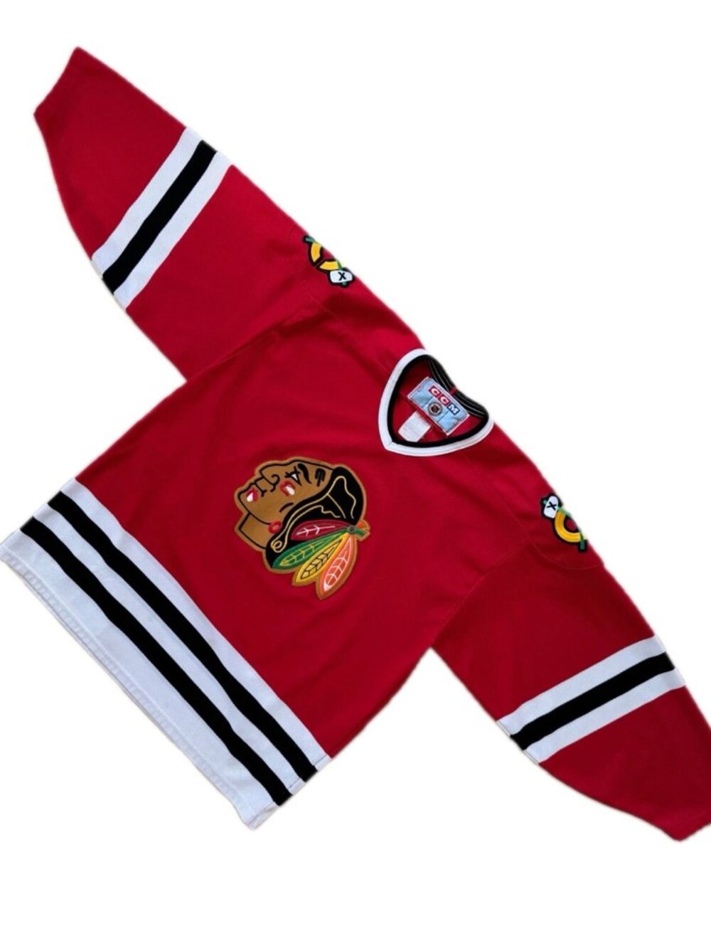 CCM Chicago Blackhawks Red Hockey Jersey L Made in Canada - Picture 2 of 10